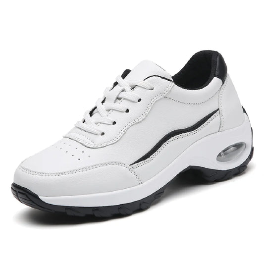 Damen Plateau-Sneaker – Designer Luxus Schuhe | Chunky Wedges Sportschuhe für Freizeit, Wandern & Alltag Kaufschwan® Weiß 41