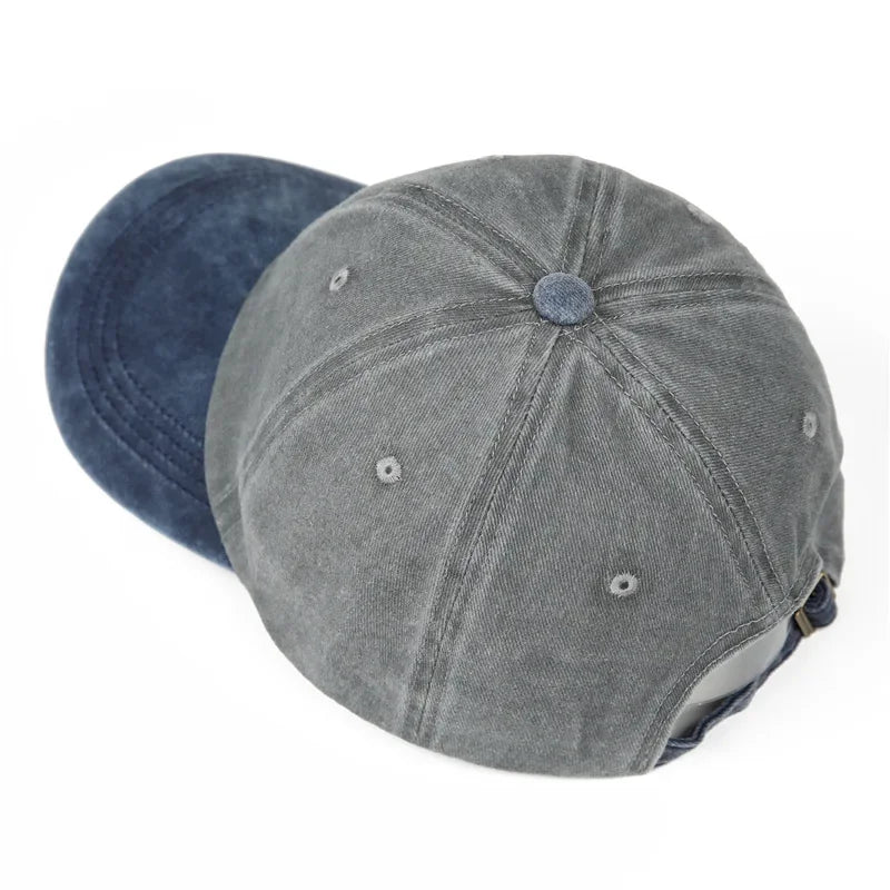 Vintage Washed Baseballkappe | Herren & Damen Farblich Abgestimmte Sonnenkappe | Lässige Snapback Hip Hop Kappe für Frühling & Sommer Kaufschwan®