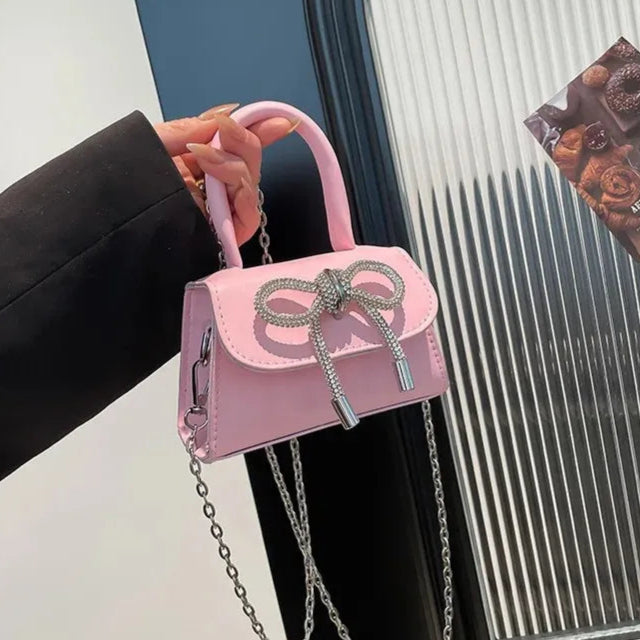 Bunte Schultertasche mit Schmetterlingsknoten – PU Leder Crossbody Ketten-Satchel & Handtasche für Damen Kaufschwan®