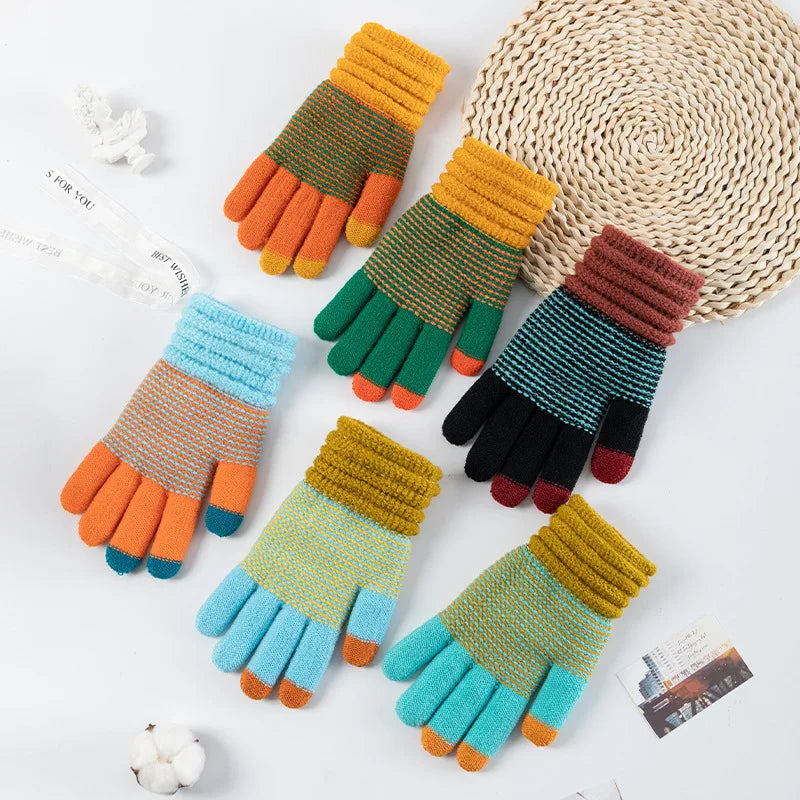 Damen Kaschmir Optik Strickhandschuhe – Warme Winterhandschuhe mit Touchscreen | Verdickte Vollfinger Handschuhe für Herbst & Winter Kaufschwan®