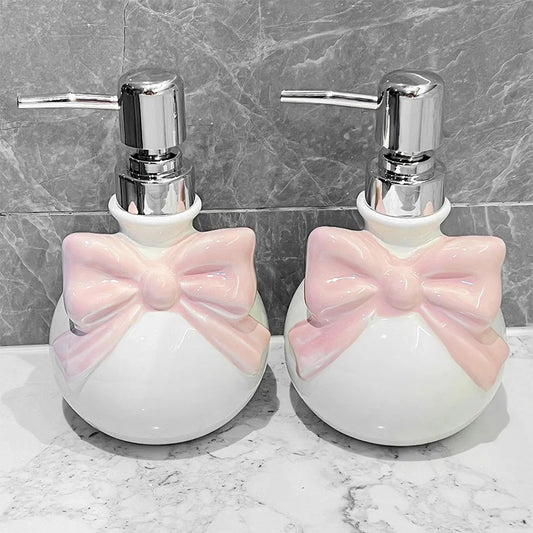 Nachfüllbarer Seifenspender mit Schleifen-Design – Separate Flaschen für Shampoo & Conditioner fürs Badezimmer Kaufschwan®