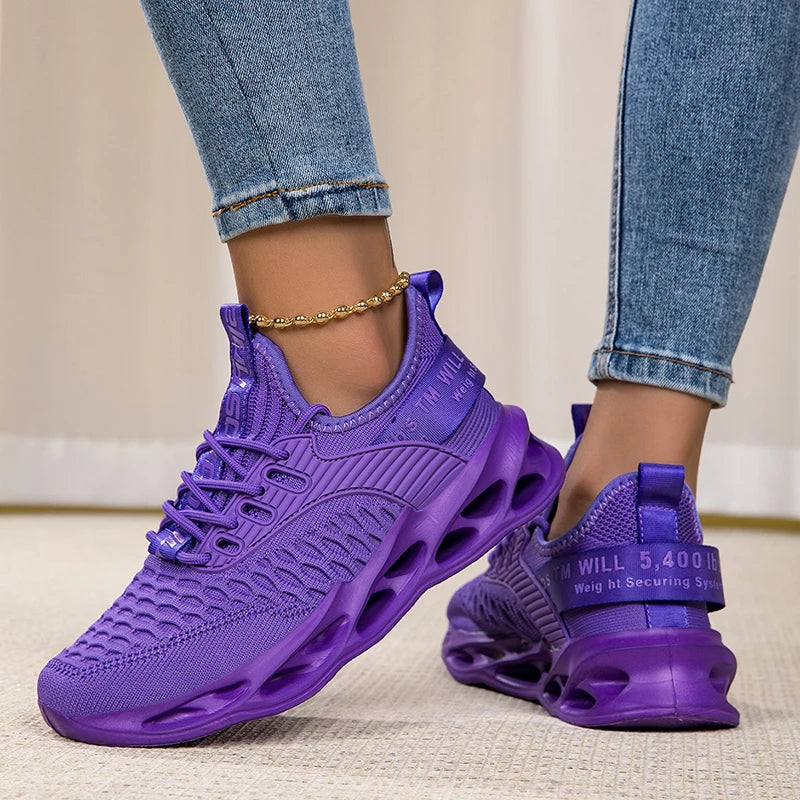 Damen Sportschuhe – Modische Plateau-Sneaker | Frühling & Winter Laufschuhe für Frauen | Auch in Übergrößen bis 43 Kaufschwan® Lila 37