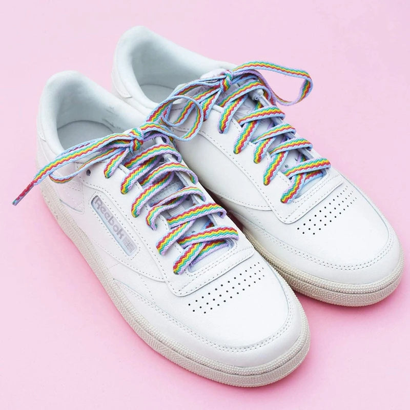 Regenbogen Farbverlauf Schnürsenkel – Bunte Flache Laces für Sneaker & Leinenschuhe | Modisches Accessoire für Low-Cut & High-Tops Kaufschwan®