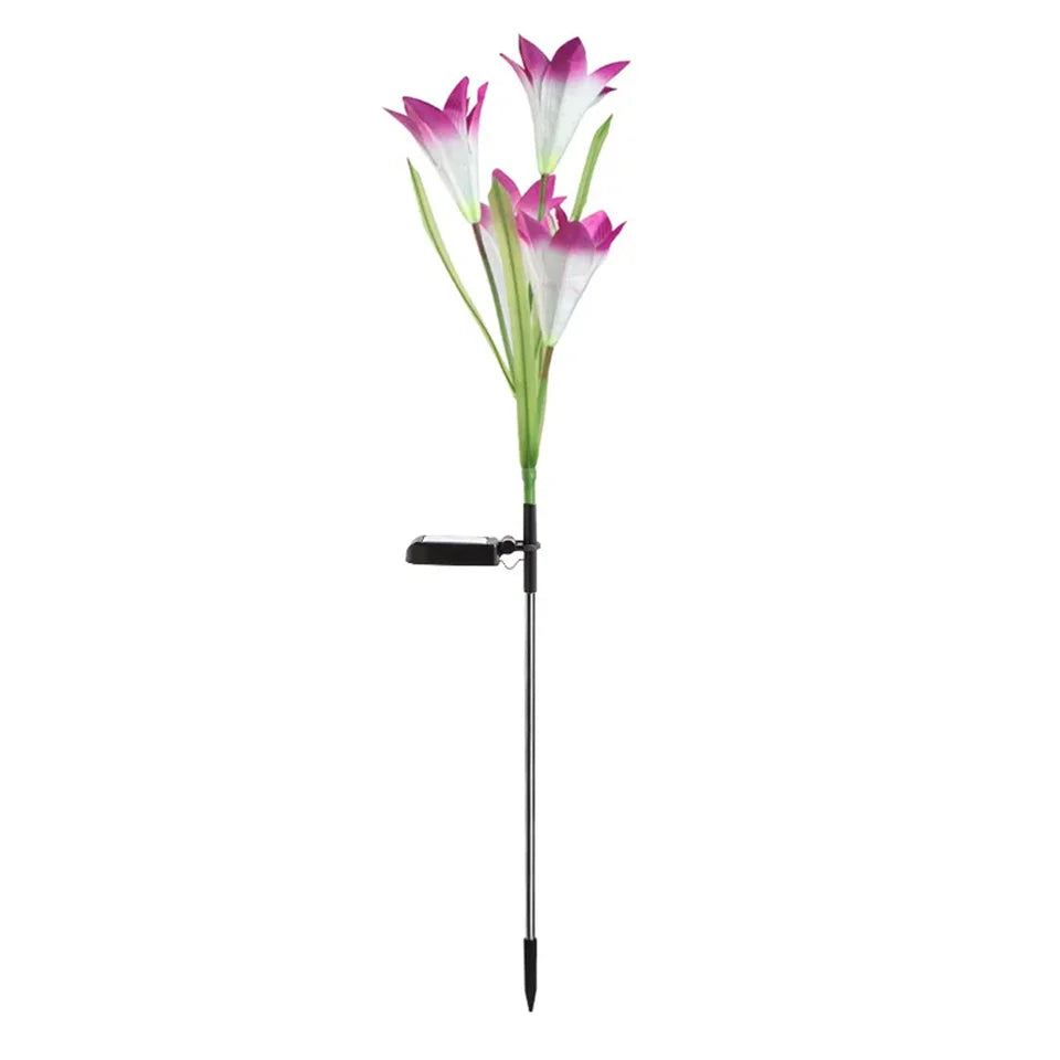 Solar Außen LED Blumenlichter – Lilienblumen Lampe mit 7 Farbwechsel-LEDs, Wasserdichte Garten- und Hofdekoration Kaufschwan® Lila