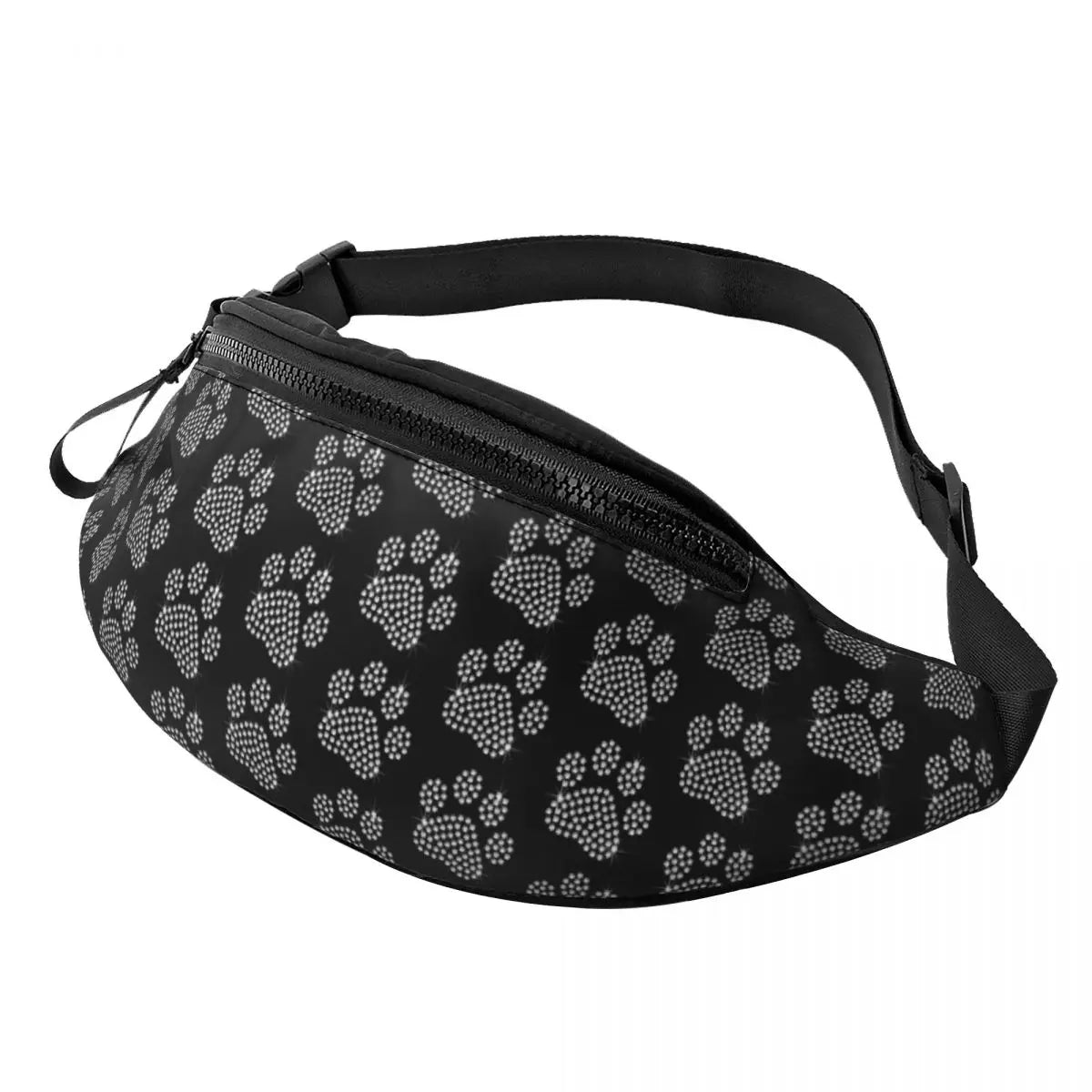 Hundepfoten Muster Gürteltasche – Unisex Crossbody Hüfttasche | Reisetasche für Handy & Geldbörse Damen & Herren