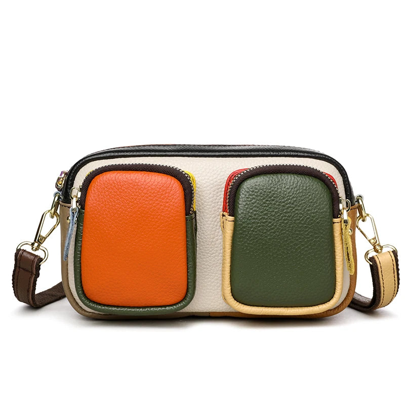 Hochwertige Leder Messenger Bag – Luxus Damen Schulter Handtasche mit Mehreren Fächern & Modische Geldbörse