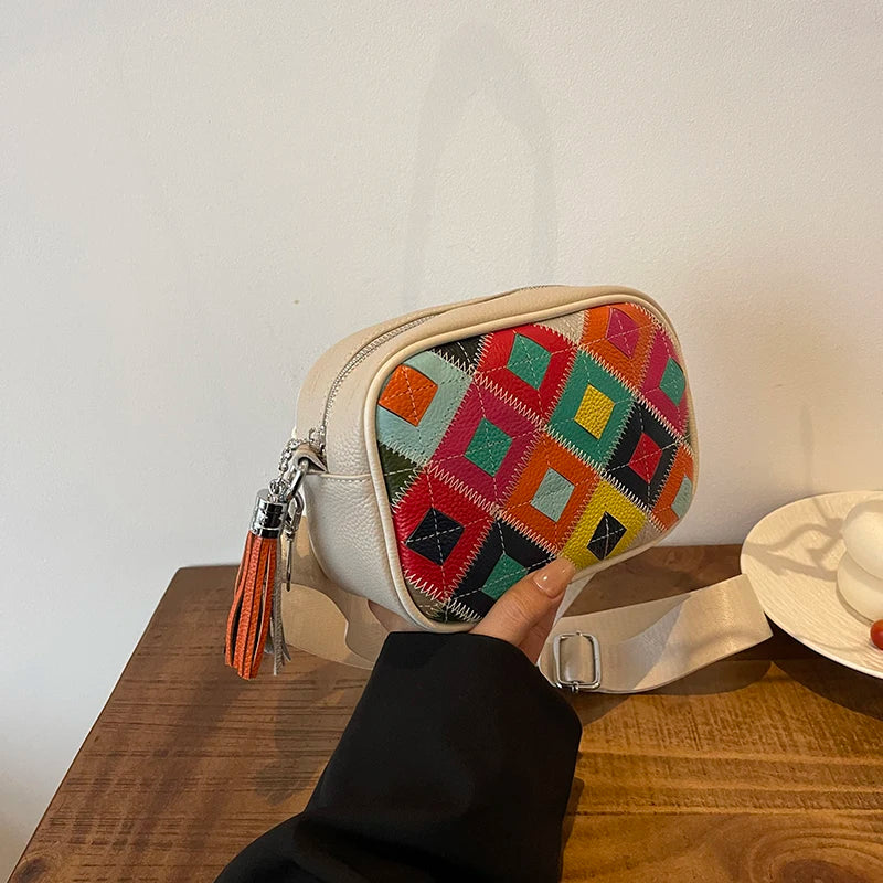 Kleine Bunte Ledertasche – Luxus Damen Handtasche, Crossbody & Schultertasche in Hochwertiger Verarbeitung