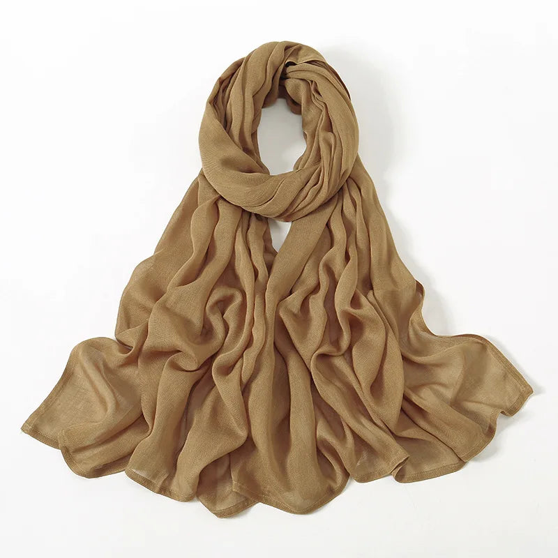 Damen Hijab Schal aus Baumwolle, Rayon & Modal – Großformat 190×85cm | Muslimisches Kopftuch, Eleganter Turban & Umschlagtuch