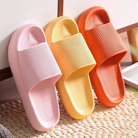 Sommer-Hausschuhe mit dicker Sohle | Atmungsaktive Rutschfeste Badslipper | Entspannung für Zuhause Damen