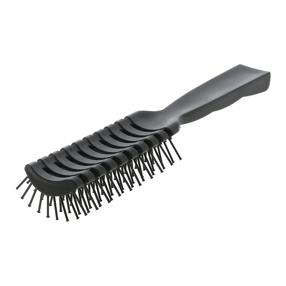 Professioneller Antistatischer Haarkamm – Schwarzer Rippengriffs Massage-Haarbürste | Styling-Tool für Damen & Herren