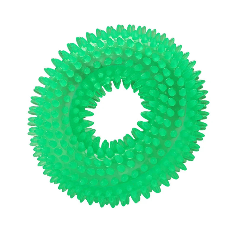 Donut Hundespielzeug – Quietschendes Kauspielzeug für Kleine und Mittelgroße Hunde Kaufschwan® Grün S-10cm