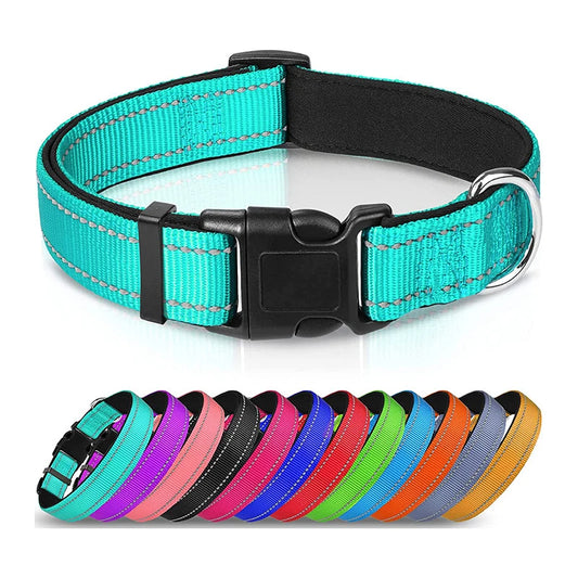 Reflektierendes Verstellbares Hundehalsband Gepolstert Nylon Neopren für Mittel Große Hunde Kaufschwan®
