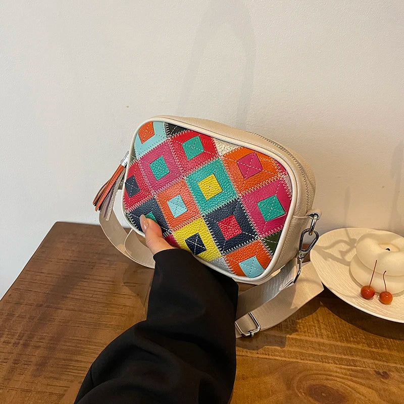 Kleine Bunte Ledertasche – Luxus Damen Handtasche, Crossbody & Schultertasche in Hochwertiger Verarbeitung