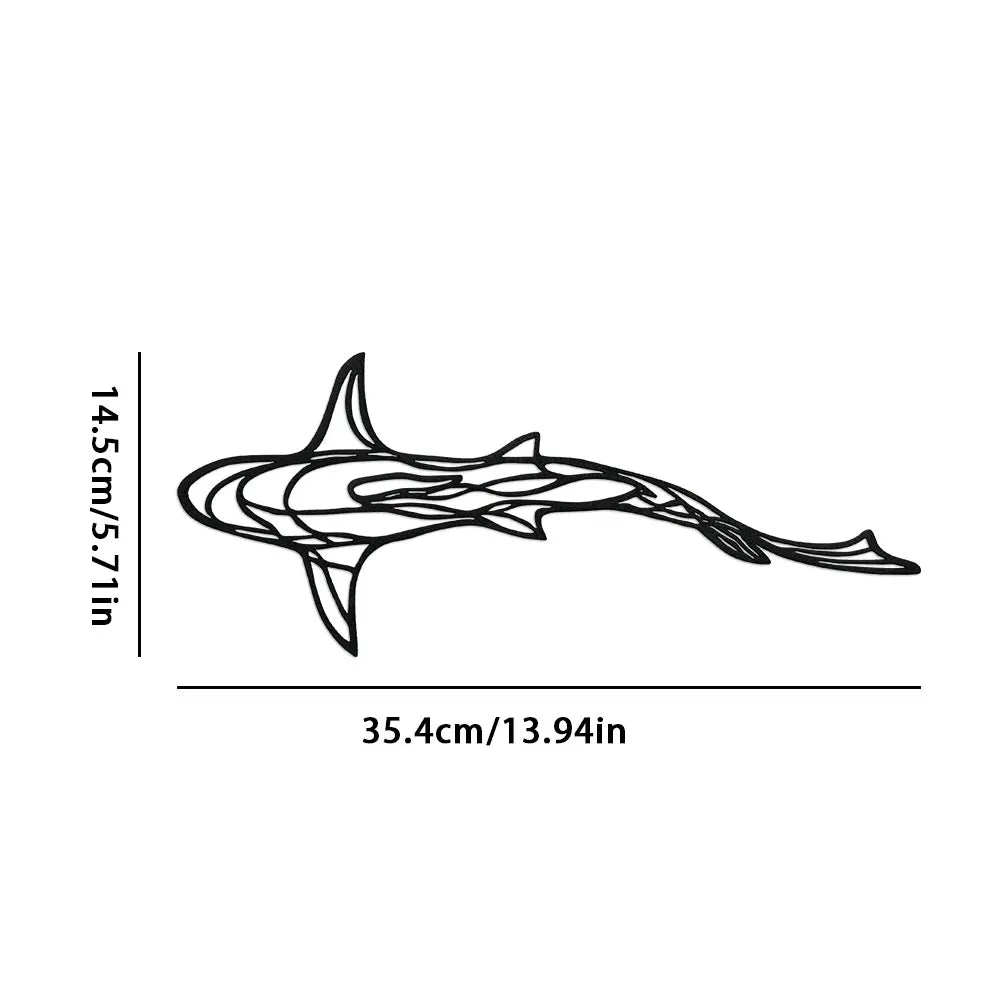 Metall Hai Wanddekoration – Minimalistische Hai Linienkunst Kaufschwan®