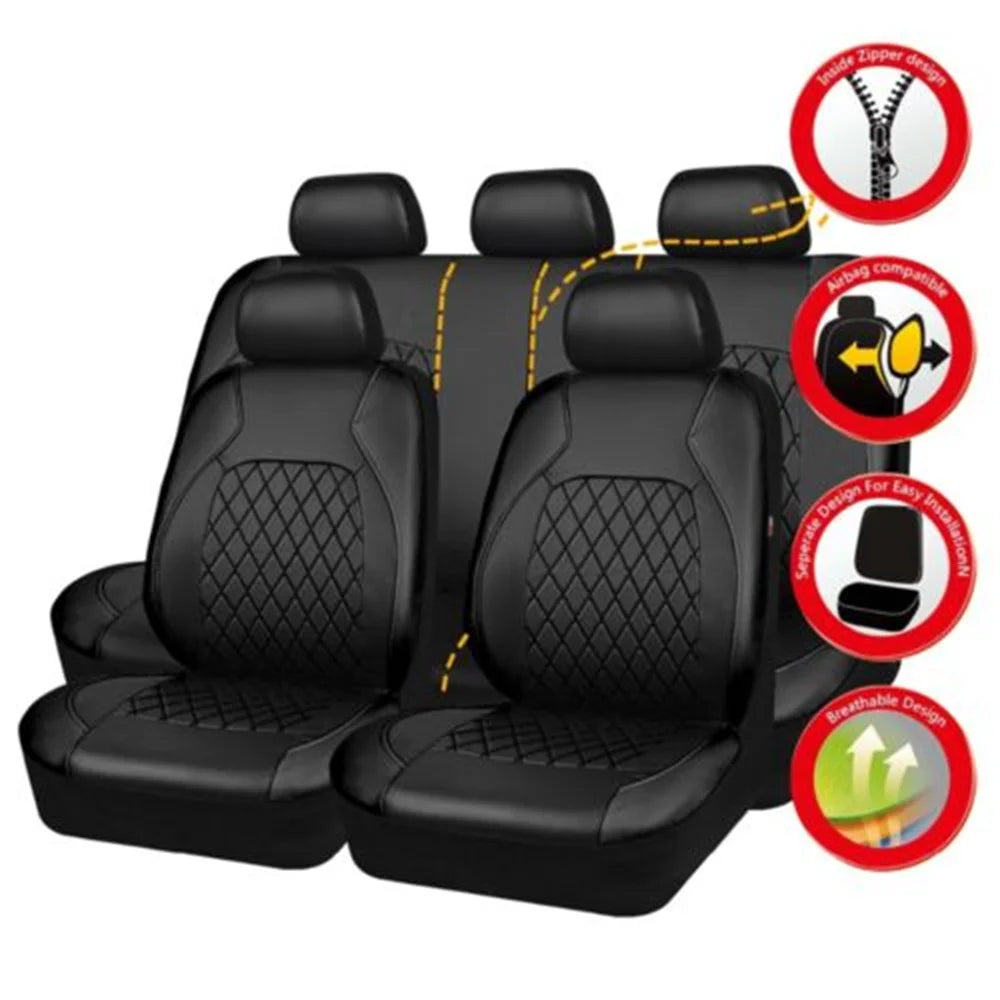 Universeller Autositzbezug aus PU-Leder – Rundum-Schutz Sitzkissen für Auto, SUV & Pickup Kaufschwan®