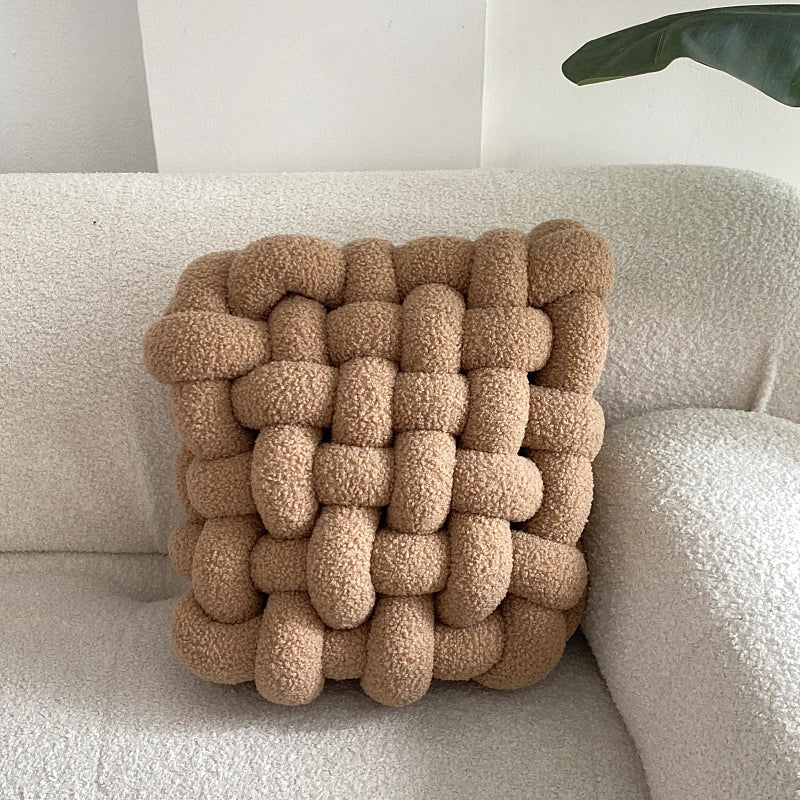Luxuriöses Kissen für Wohnzimmer | Weicher Lammfell Dekokissen für Sofa & Stuhl | Komfortables Sitzkissen für Zuhause