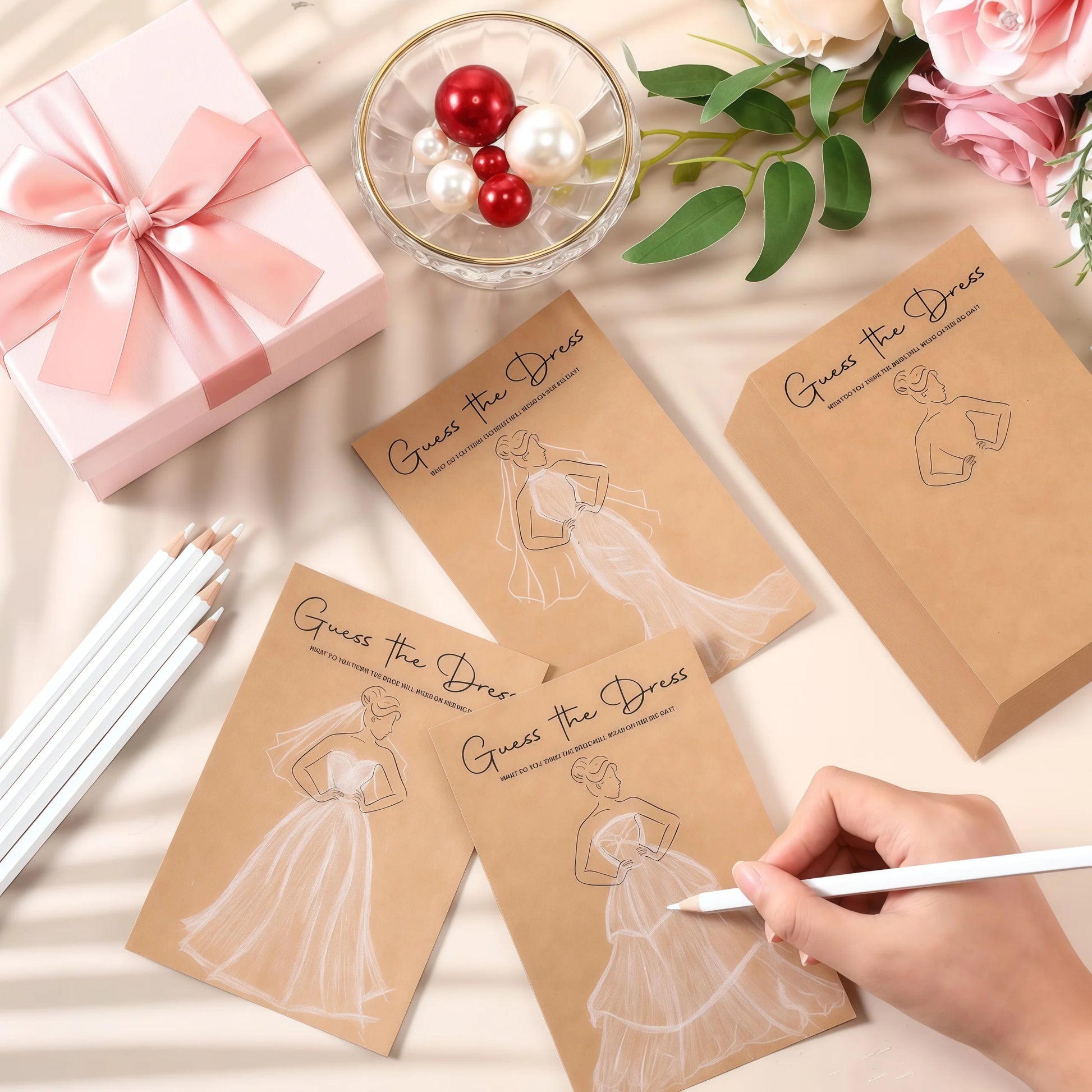 Brautparty Spiel „Kleid Erraten“ – Lustiges Hochzeits Spiel Set Kaufschwan®