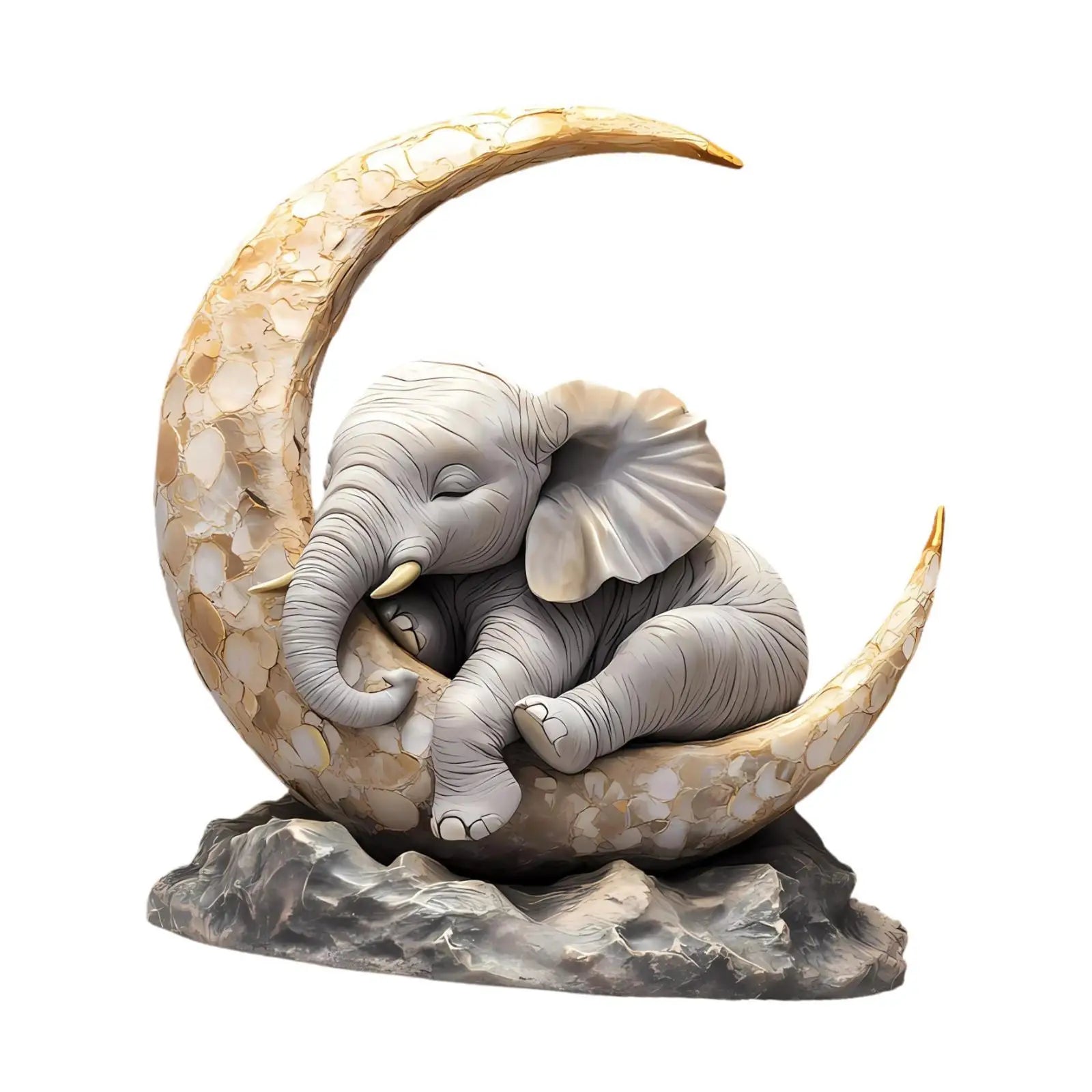 Elefant/Mond Tischdekoration – Niedliche Tierkunst Dekoration für Wohnzimmer und Zuhause Kaufschwan®