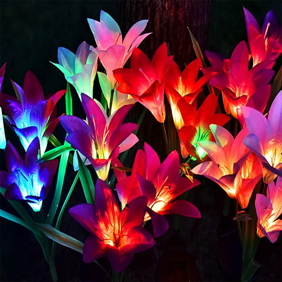 Solar Lilienblumenlampe – 7 Farbwechsel Wasserdichte Solar-Wege- & Landschaftslichter für Garten, Hof & Innenhof Kaufschwan®