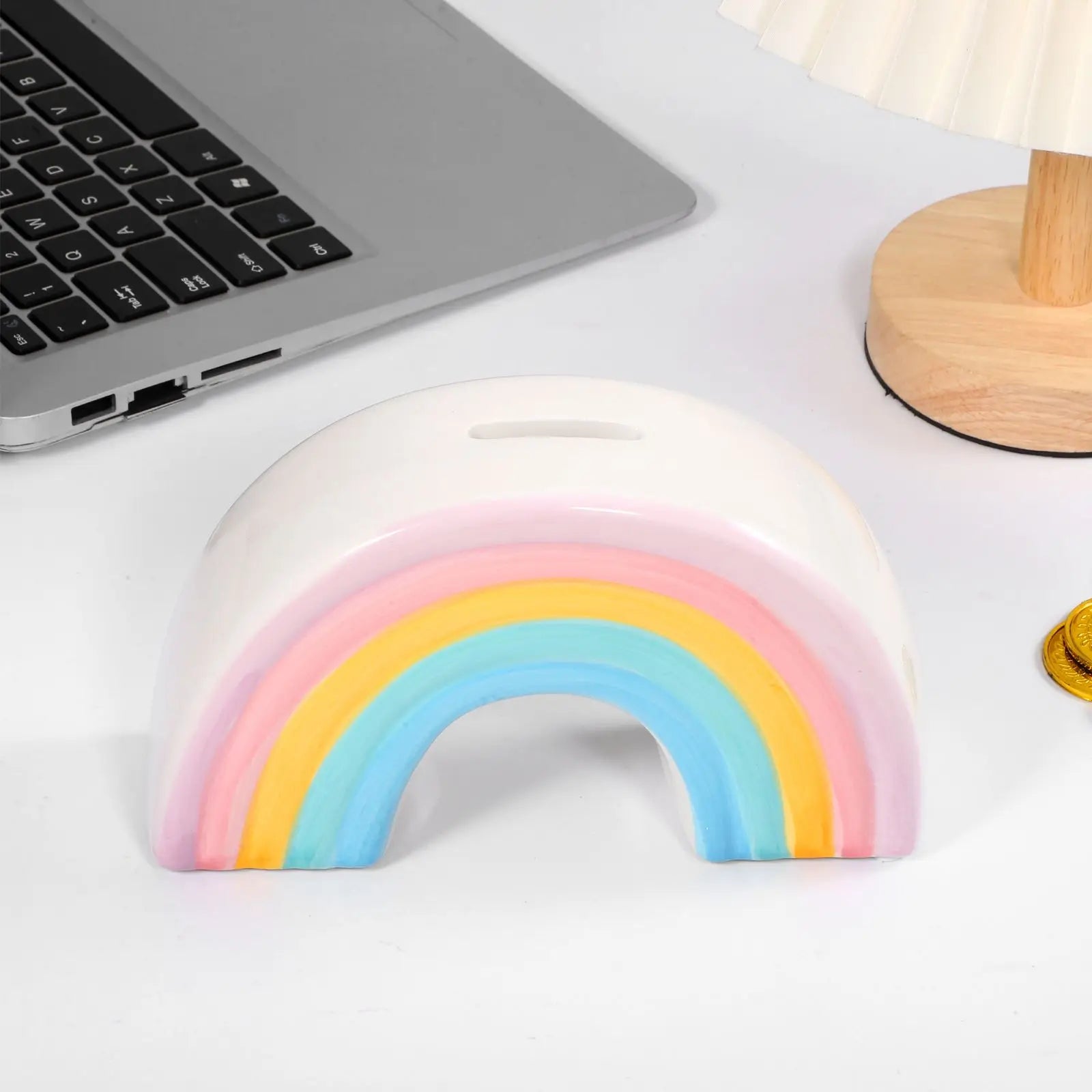 Keramik Regenbogen Sparschwein – Cartoon Münz Sparpot für Kinder Kaufschwan®
