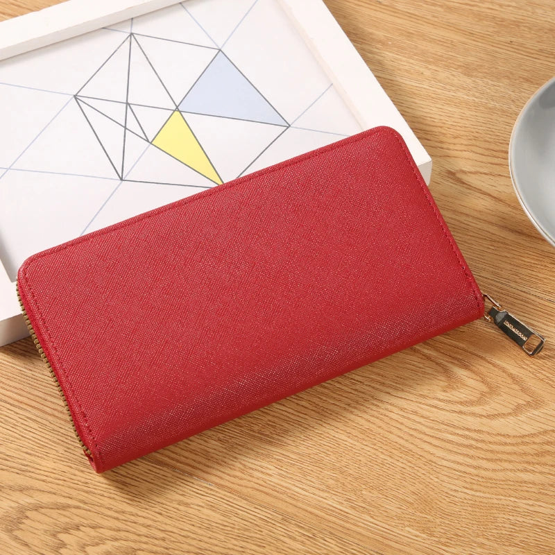 Unisex Langbörse – Große Kapazität Geldbörse für Damen & Herren | Multi-Kartenfächer, Handy & Münzfach Kaufschwan® Rot