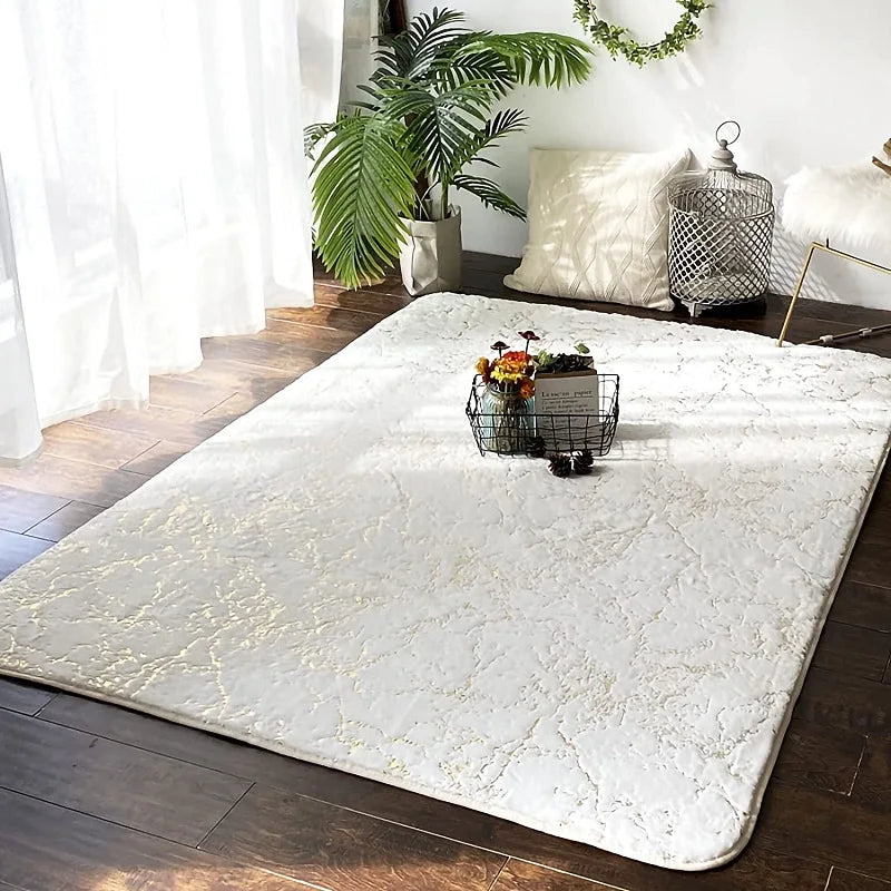 Inyahome Badematte Weiß & Gold – Weich, Rutschfest, Saugfähig Kaufschwan®