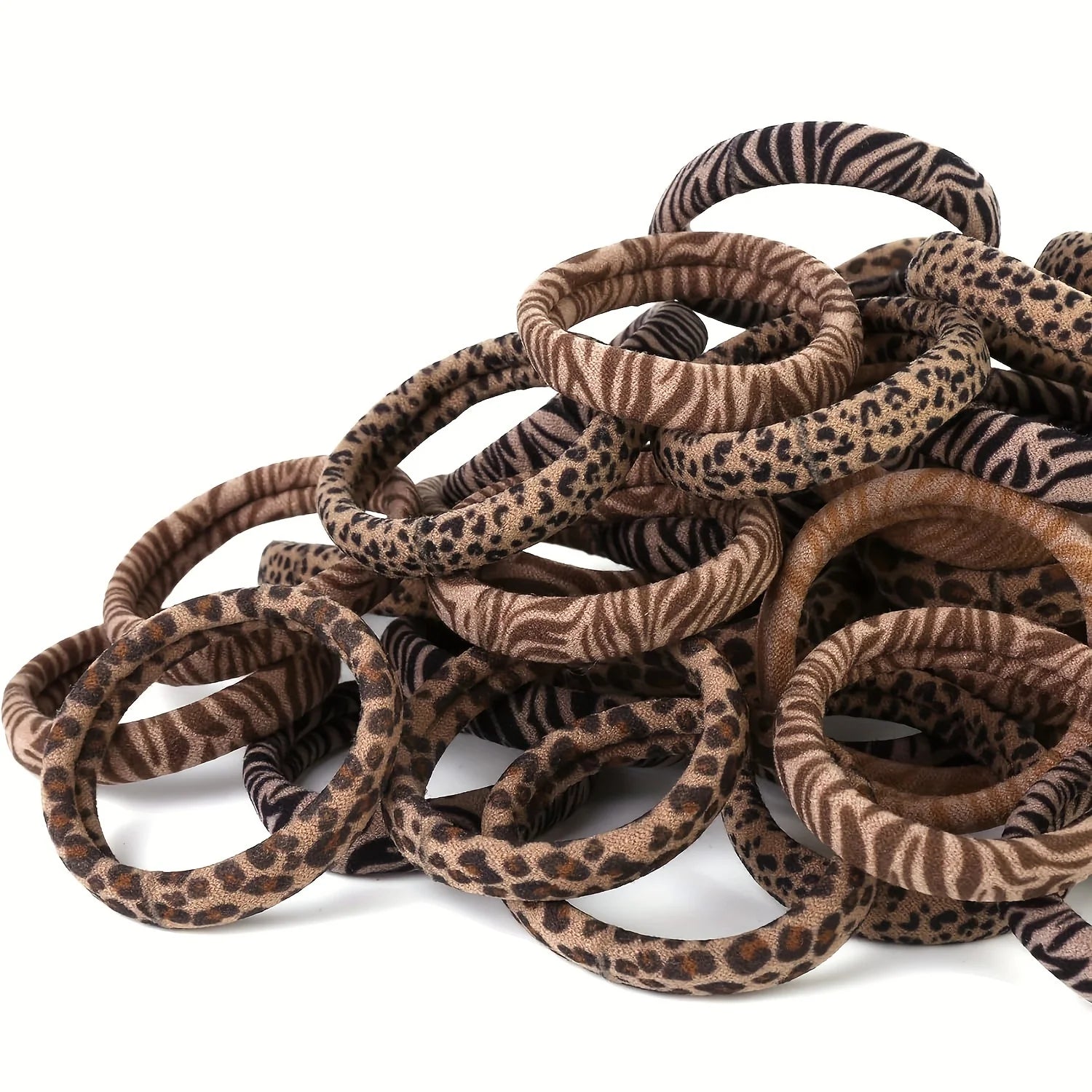 10/20/30/50 Stück Damen Mode Haargummis im Leopardenmuster | Weiche Elastische Pferdeschwanzhalter für Dickes Haar Kaufschwan®