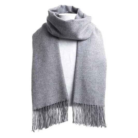 Herbst & Winter Einfarbiger Kaschmir-Imitat Schal | Dickes Lang-Tassel Umschlagtuch für Herren & Damen – Warmer Monochrom Schal Kaufschwan®