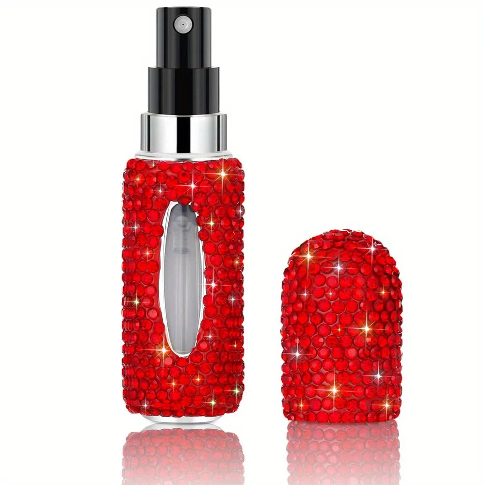 Bling Spray Bottle Rhinestone Perfume Travel Refillable Perfume Atomizer Bottle 5ml Portable Mini Perfume Spray Dispensers Gift Kaufschwan® Rot 5ml