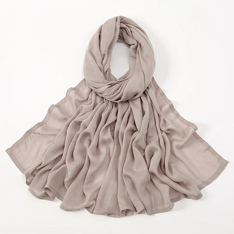 Damen Hijab Schal aus Baumwolle, Rayon & Modal – Großformat 190×85cm | Muslimisches Kopftuch, Eleganter Turban & Umschlagtuch