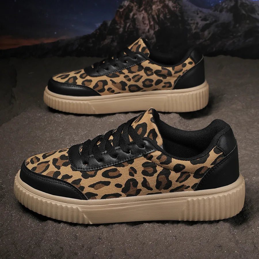 Frühling Damen Sneaker mit Leopardenmuster – Retro Chunky Casual Schuhe | Bequemes Flach-Design & Vielseitige Mode Kaufschwan®