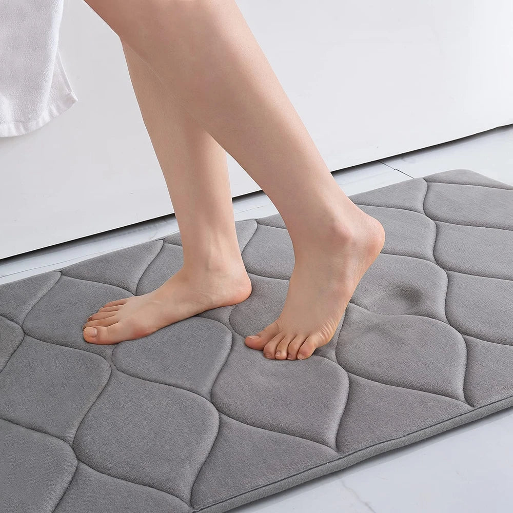 Homaxy Memory-Schaum Badematte – Weich, Rutschfest, Wasserabsorbierend für Bad, Dusche, Küche oder Boden Kaufschwan® Hellgrau 43CMx61CM