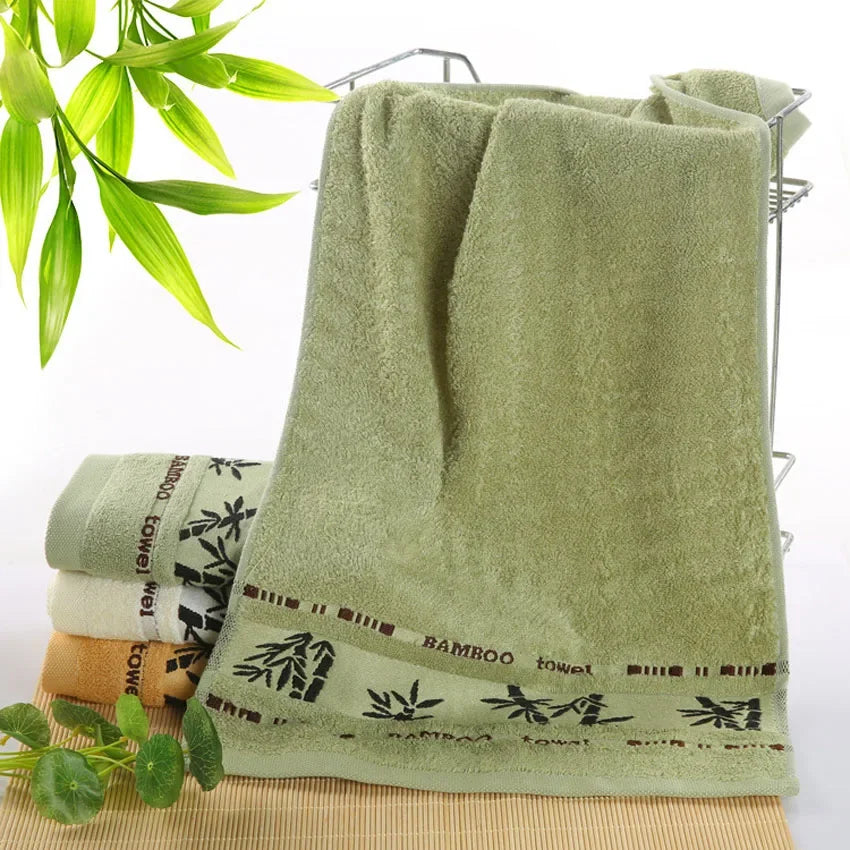 Bambusfaser Handtuch Set – Luxuriös Dick & Saugfähig | Weiche Bade- & Gesichtstücher für Erwachsene, Badezimmer & Strand Kaufschwan®