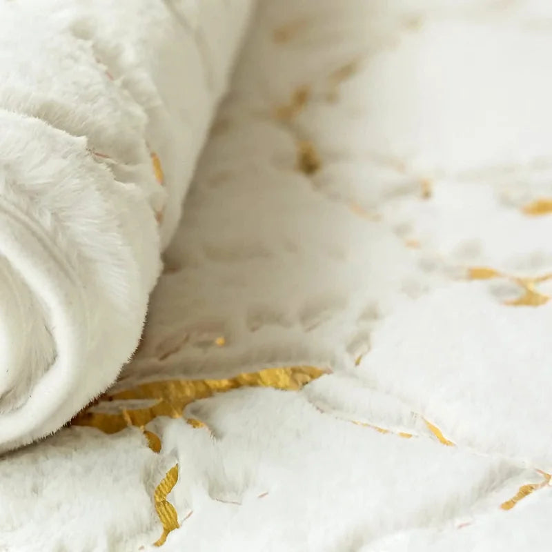 Inyahome Badematte Weiß & Gold – Weich, Rutschfest, Saugfähig Kaufschwan®