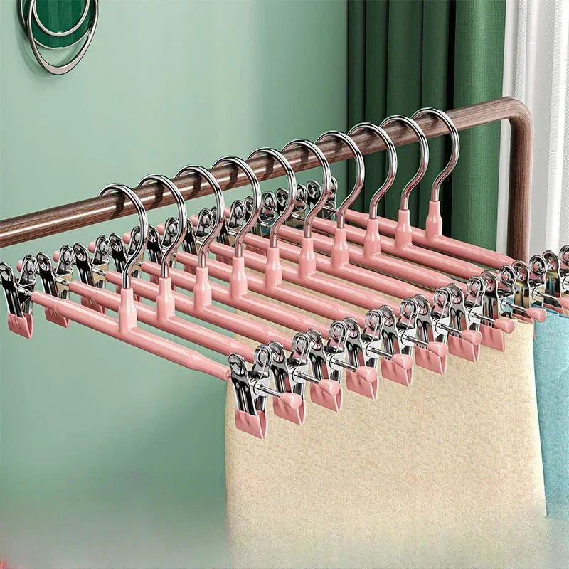Edelstahl Kleiderbügel mit Hosenclips – Robuste Bügel für Röcke, Hosen und Kleidung Kaufschwan®
