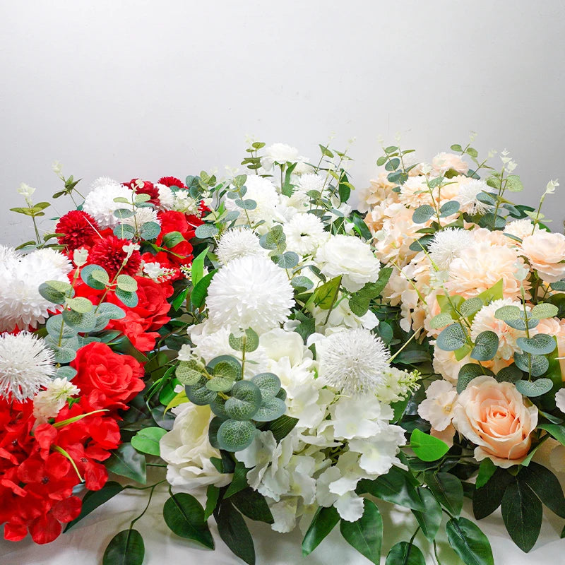 100cm Luxus Künstliche Weiße Rosen – Elegantes Kunstblumen-Arrangement für Hochzeitstische, Rückwände, Bögen & Bühnen Dekoration Kaufschwan®
