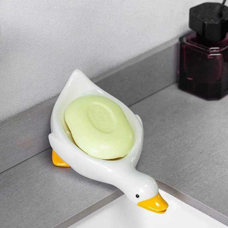 Süßer Seifenhalter in Entenform – Selbstentwässernde Kunststoff-Ablage für Bad & Waschbecken Kaufschwan®