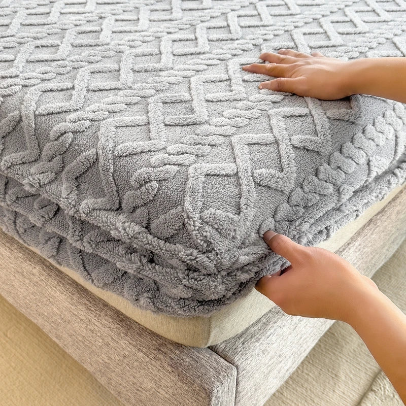 3D Prägung Samt Matratzenschoner – Verdicktes Winter Warm Spannbettlaken & Matratzenschutz Kaufschwan®