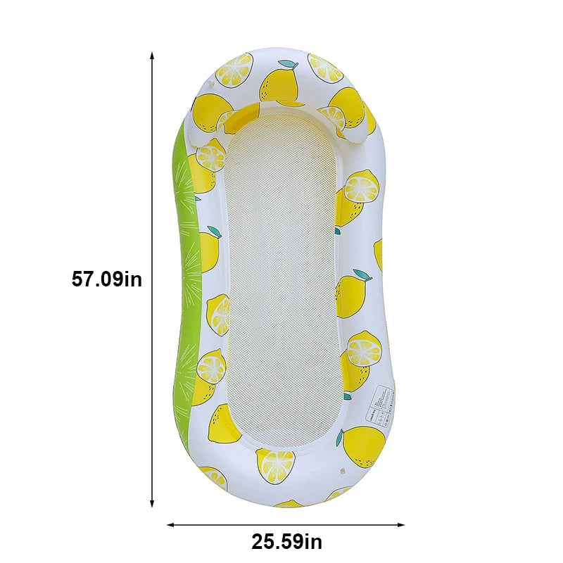 Aufblasbare Wasserhängematte – 4-in-1 Pool-Liege, Schwimmbett & Strandstuhl Kaufschwan® Zitrone