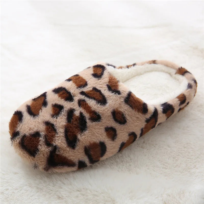 Leopardenmuster Winter-Hausschuhe | Indoor-Schuhe für Damen & Herren | Warme Fell-Slides | Rutschfeste Paare-Hausschuhe Kaufschwan®