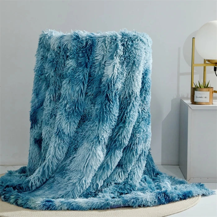 Vier-Jahreszeiten Universelle Nerz-Fleece-Decke – Flauschige Tie-Dye Einfarbige Decke für Wärme und Komfort Kaufschwan® Dunkelblau 200x230cm