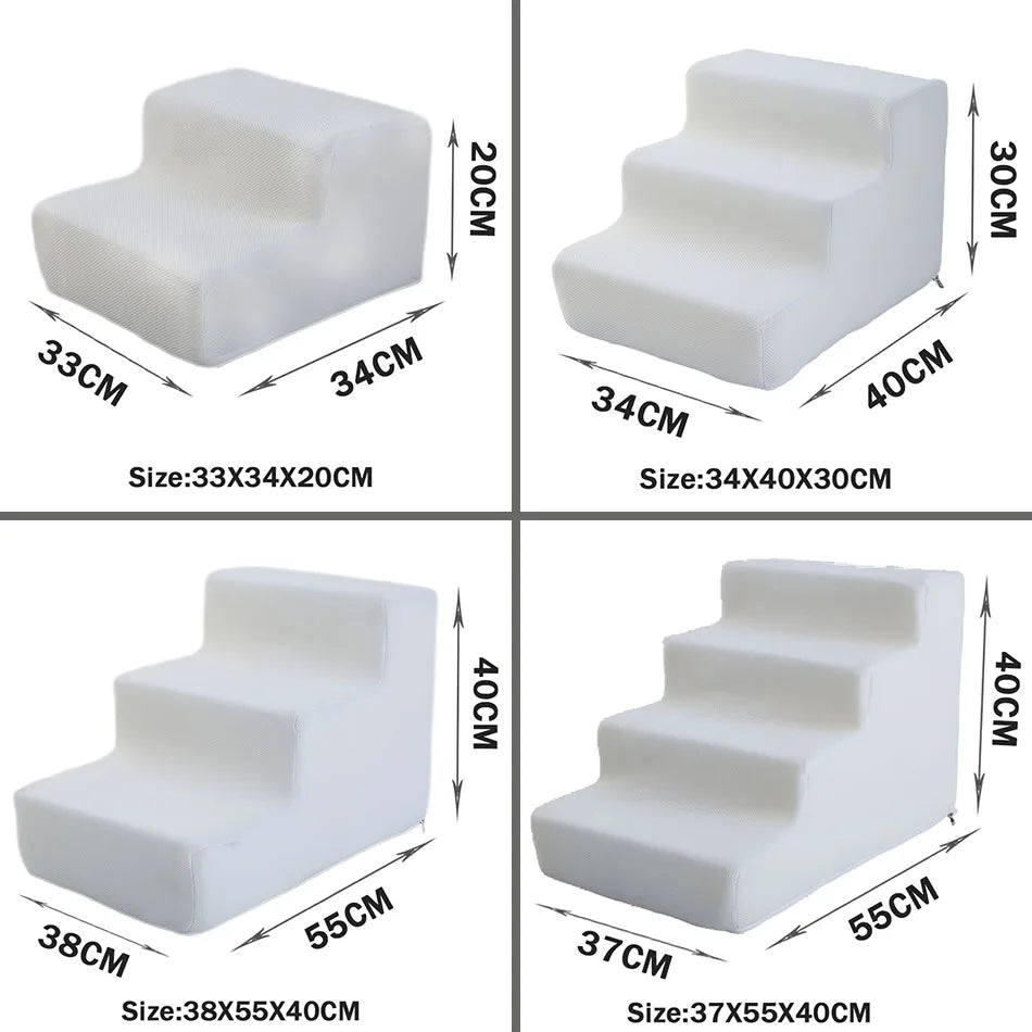 3-Stufen Haustiertreppe – Rutschfeste Abnehmbare Hunde- & Katzenleiter für Bett und Sofa Kaufschwan®