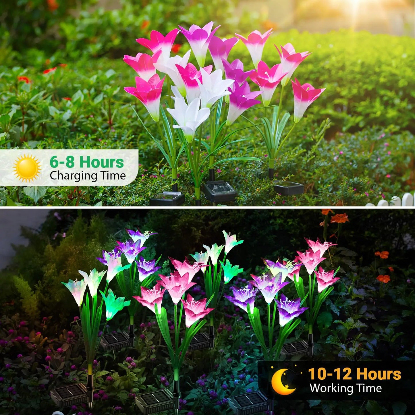 Solar Außen LED Blumenlichter – Lilienblumen Lampe mit 7 Farbwechsel-LEDs, Wasserdichte Garten- und Hofdekoration Kaufschwan®