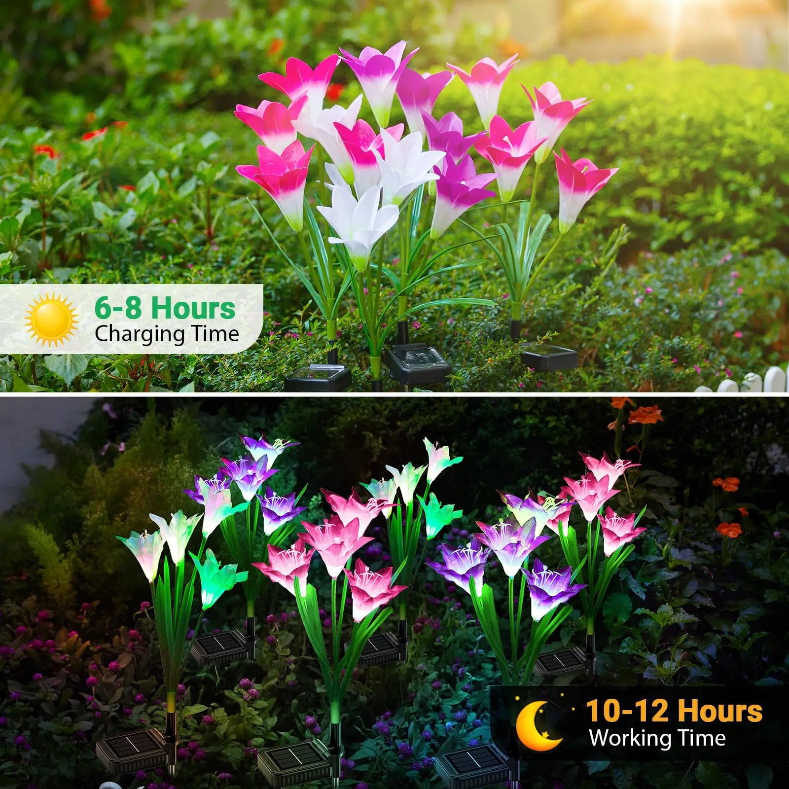 Solar Außen LED Blumenlichter – Lilienblumen Lampe mit 7 Farbwechsel-LEDs, Wasserdichte Garten- und Hofdekoration Kaufschwan®