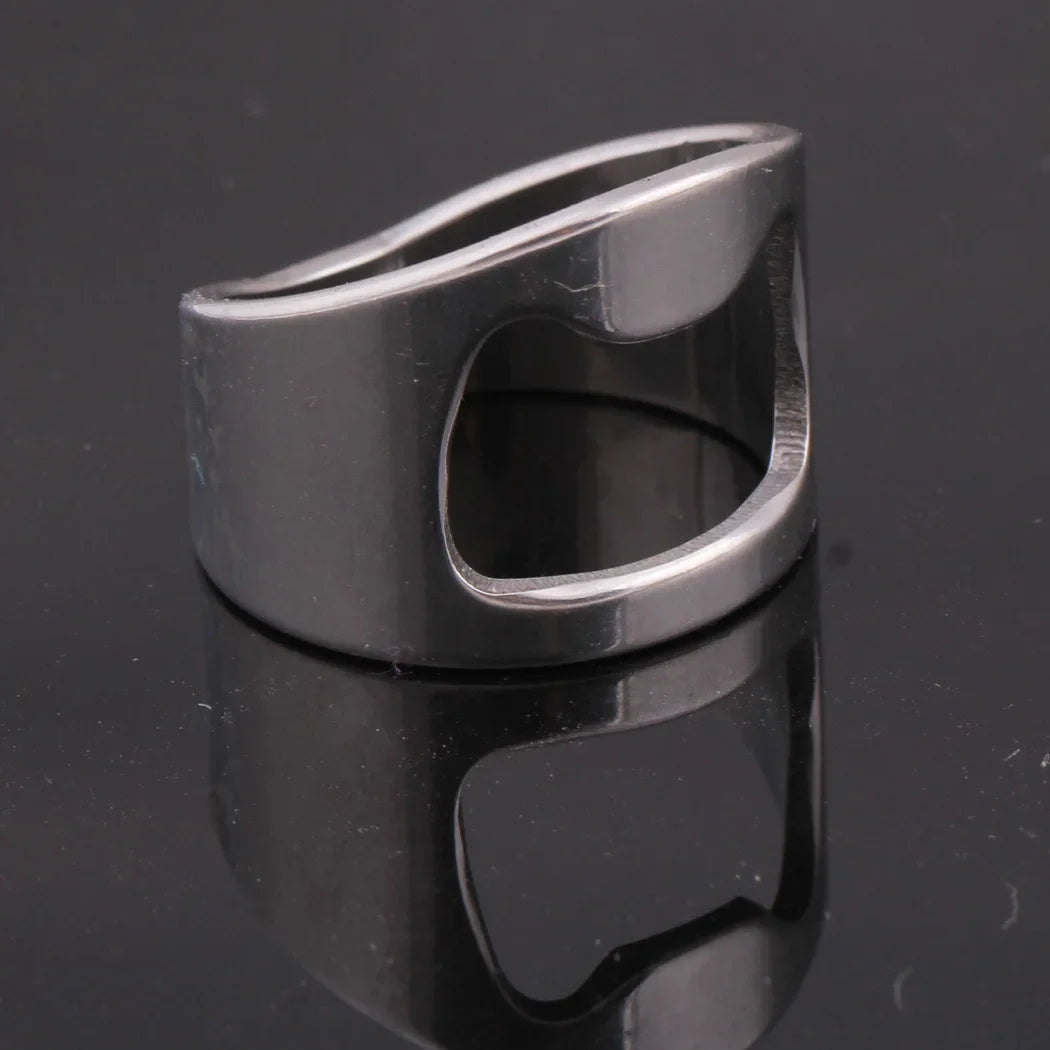 Flaschenöffner Ring – Edelstahl Finger Ring Bieröffner Gadget Kaufschwan®
