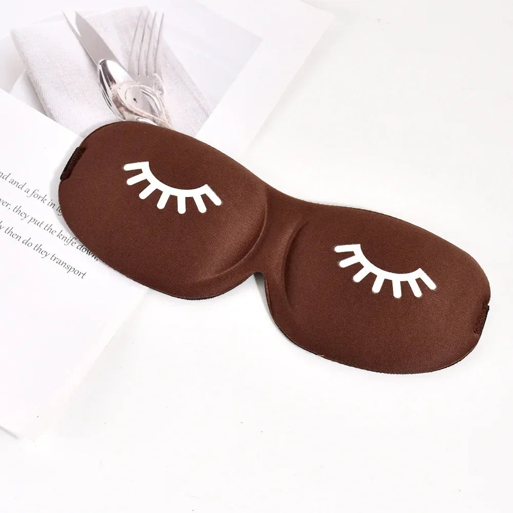 3D Schlafmaske mit Beauty-Wimpern-Design | Schlafmaske | Augenbinde als Schlafhilfe für Reisen, Outdoor & Zuhause Kaufschwan® Kaffee