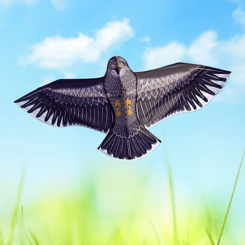 2M Riesiger Adlerdrachen mit 100m Flugschnur – Großer Vogeldrachen für Garten, Freizeit und Vogelabwehr Kaufschwan®