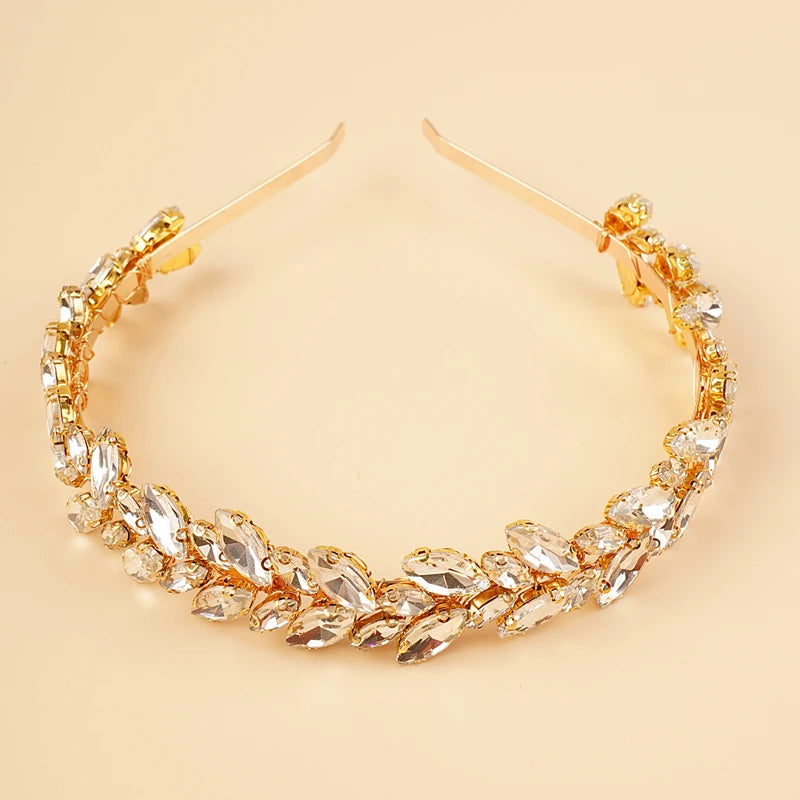 Kristall-Braut-Haarreif - Funkelndes Strass-Haaraccessoire für Damen & Mädchen Kaufschwan® Gold