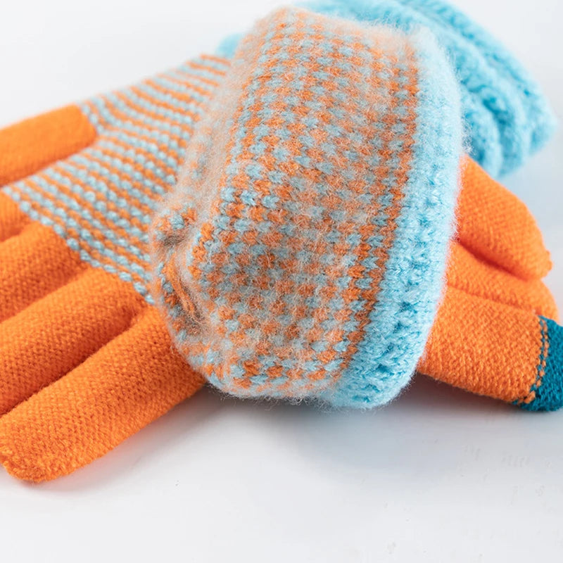 Damen Kaschmir Optik Strickhandschuhe – Warme Winterhandschuhe mit Touchscreen | Verdickte Vollfinger Handschuhe für Herbst & Winter Kaufschwan®