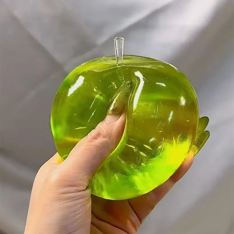Grüner Apfel-Squishy – Weiches Transparentes Slow-Rising Sensorik- & Fidget-Knautschspielzeug für Entspannung, Stressabbau & Schreibtisch Kaufschwan®